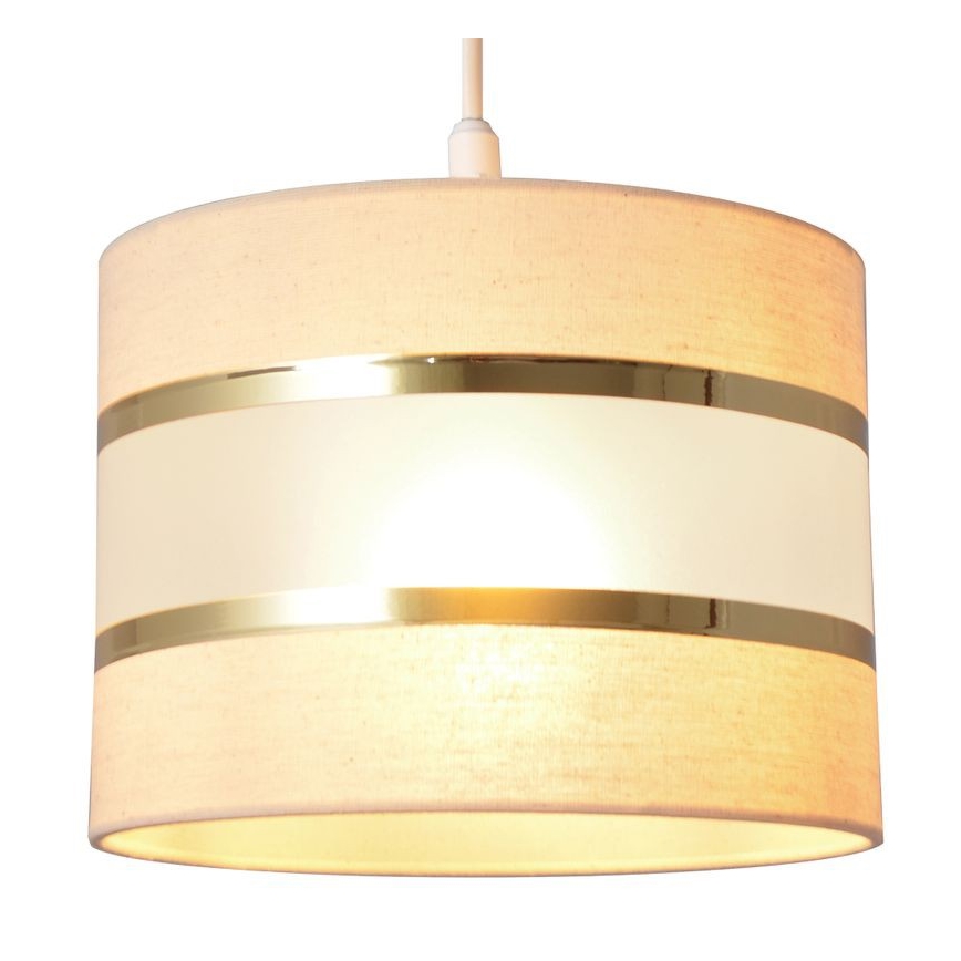 Suspension filaire HELEN 1xE27/15W/230V diam. 20 cm crème/doré