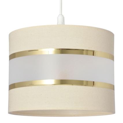 Suspension filaire HELEN 1xE27/15W/230V diam. 20 cm crème/doré