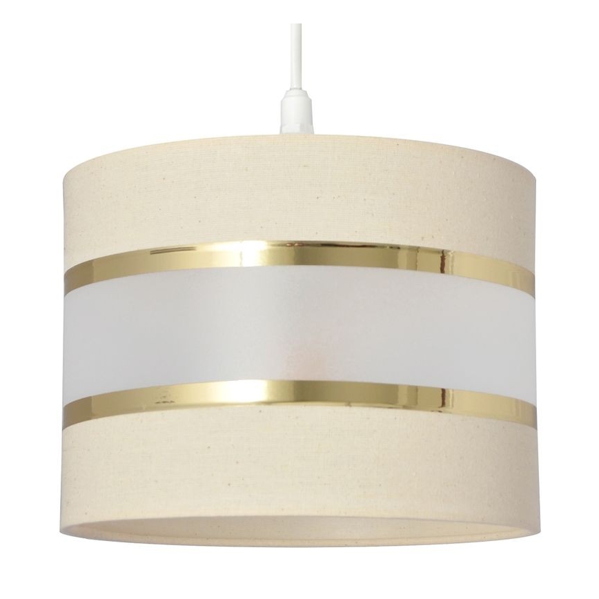 Suspension filaire HELEN 1xE27/15W/230V diam. 20 cm crème/doré