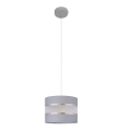 Suspension filaire HELEN 1xE27/15W/230V diam. 20 cm gris/argent