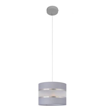 Suspension filaire HELEN 1xE27/15W/230V diam. 20 cm gris/argent