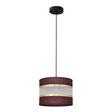 Suspension filaire HELEN 1xE27/15W/230V diam. 20 cm marron/noir/doré