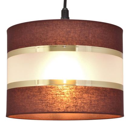 Suspension filaire HELEN 1xE27/15W/230V diam. 20 cm marron/noir/doré
