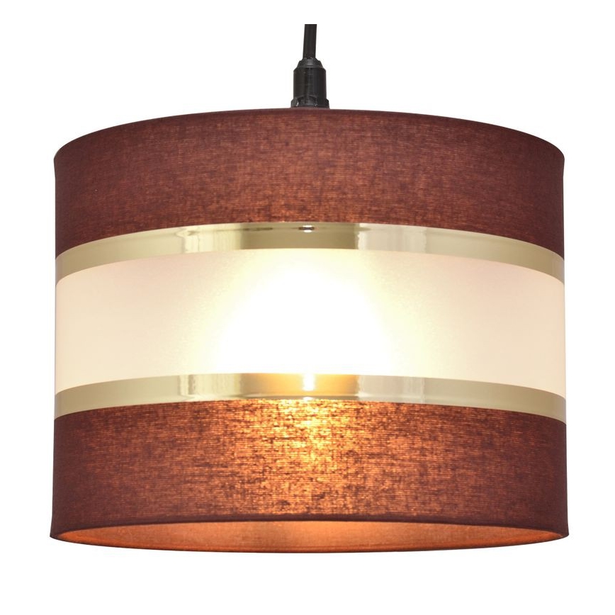 Suspension filaire HELEN 1xE27/15W/230V diam. 20 cm marron/noir/doré