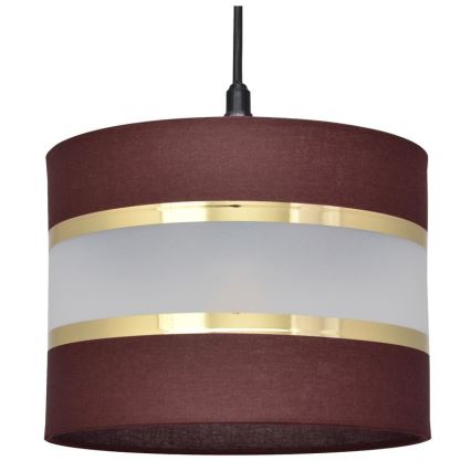 Suspension filaire HELEN 1xE27/15W/230V diam. 20 cm marron/noir/doré