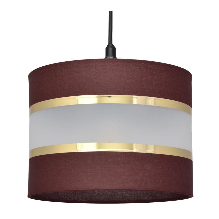 Suspension filaire HELEN 1xE27/15W/230V diam. 20 cm marron/noir/doré