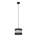 Suspension filaire HELEN 1xE27/15W/230V diam. 20 cm noir/argent