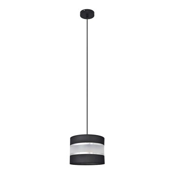 Suspension filaire HELEN 1xE27/15W/230V diam. 20 cm noir/argent