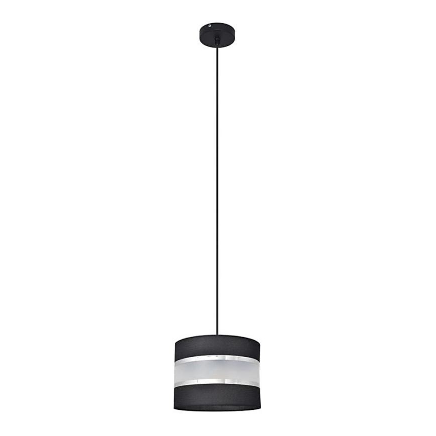 Suspension filaire HELEN 1xE27/15W/230V diam. 20 cm noir/argent