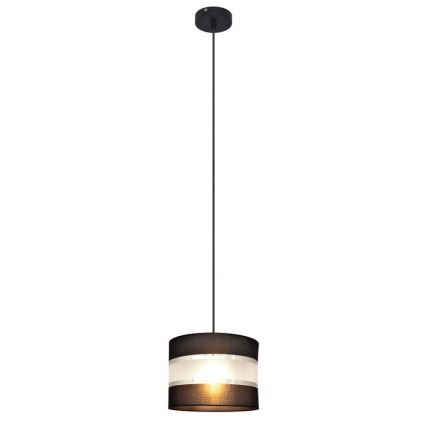 Suspension filaire HELEN 1xE27/15W/230V diam. 20 cm noir/argent
