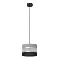 Suspension filaire HELEN 1xE27/15W/230V diam. 20 cm noir/gris/argent