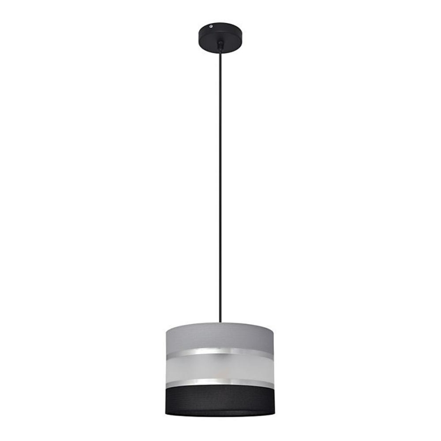 Suspension filaire HELEN 1xE27/15W/230V diam. 20 cm noir/gris/argent