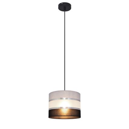 Suspension filaire HELEN 1xE27/15W/230V diam. 20 cm noir/gris/argent