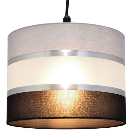 Suspension filaire HELEN 1xE27/15W/230V diam. 20 cm noir/gris/argent