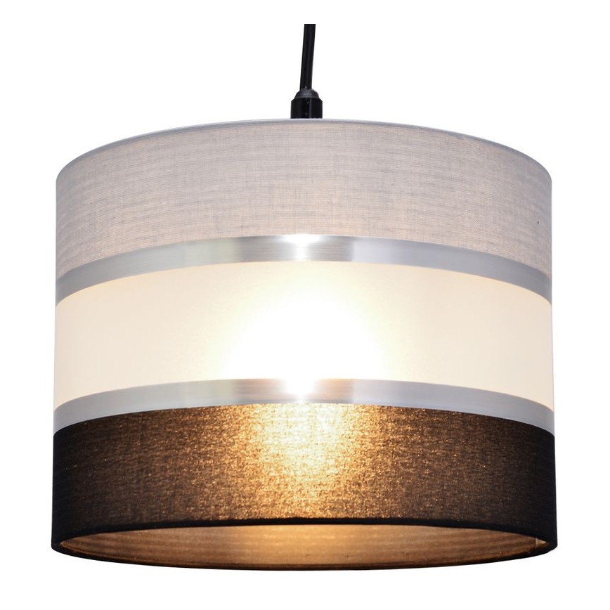 Suspension filaire HELEN 1xE27/15W/230V diam. 20 cm noir/gris/argent
