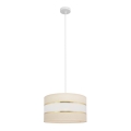 Suspension filaire HELEN 1xE27/15W/230V diam. 35 cm crème/doré