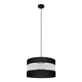 Suspension filaire HELEN 1xE27/15W/230V diam. 35 cm noir/argent