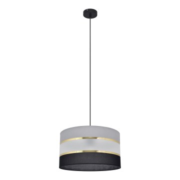 Suspension filaire HELEN 1xE27/15W/230V diam. 35 cm noir/gris/doré