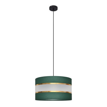 Suspension filaire HELEN 1xE27/15W/230V diam. 35 cm vert/doré