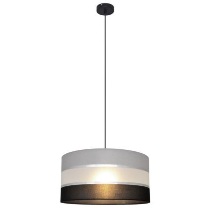 Suspension filaire HELEN 1xE27/15W/230V diam. 40 cm noir/gris/argent