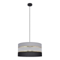 Suspension filaire HELEN 1xE27/15W/230V diam. 40 cm noir/gris/doré