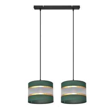 Suspension filaire HELEN 2xE27/15W/230V vert/doré