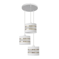 Suspension filaire HELEN 3xE27/15W/230V blanc/doré