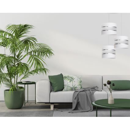Suspension filaire HELEN 3xE27/15W/230V blanche