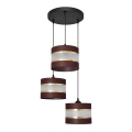 Suspension filaire HELEN 3xE27/15W/230V marron/noir/doré