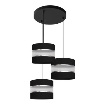 Suspension filaire HELEN 3xE27/15W/230V noire