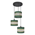 Suspension filaire HELEN 3xE27/15W/230V vert/doré