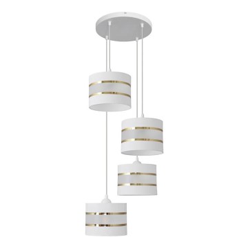 Suspension filaire HELEN 4xE27/15W/230V blanc/doré