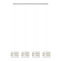 Suspension filaire HELEN 4xE27/15W/230V blanc/doré