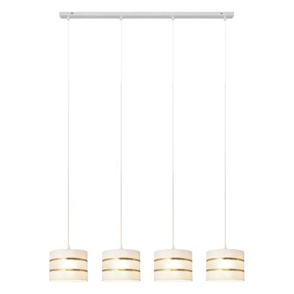 Suspension filaire HELEN 4xE27/15W/230V blanc/doré