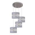 Suspension filaire HELEN 4xE27/15W/230V gris/argent