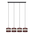 Suspension filaire HELEN 4xE27/15W/230V marron/noir/doré