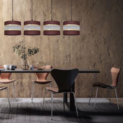 Suspension filaire HELEN 4xE27/15W/230V marron/noir/doré