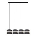 Suspension filaire HELEN 4xE27/15W/230V noir/doré