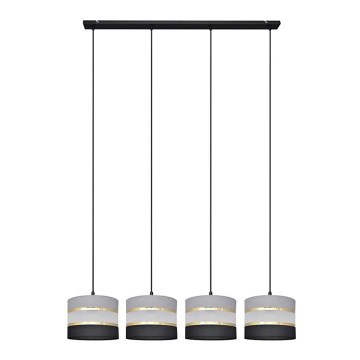 Suspension filaire HELEN 4xE27/15W/230V noir/gris/doré