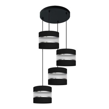 Suspension filaire HELEN 4xE27/15W/230V noire