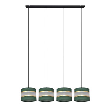 Suspension filaire HELEN 4xE27/15W/230V vert/doré