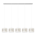 Suspension filaire HELEN 5xE27/15W/230V blanc/doré