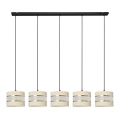 Suspension filaire HELEN 5xE27/15W/230V crème/noir/doré
