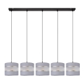 Suspension filaire HELEN 5xE27/15W/230V gris/noir