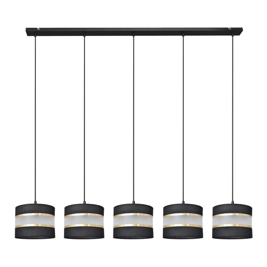 Suspension filaire HELEN 5xE27/15W/230V noir/doré