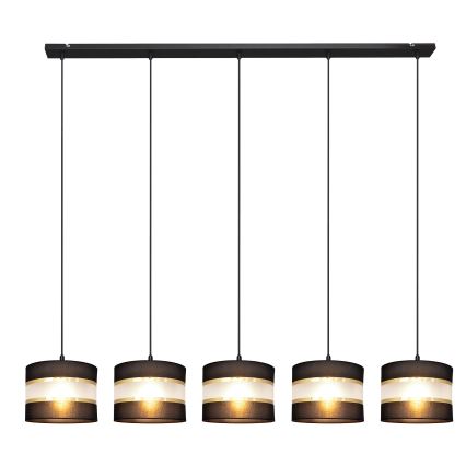 Suspension filaire HELEN 5xE27/15W/230V noir/doré