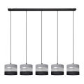 Suspension filaire HELEN 5xE27/15W/230V noir/gris/argent