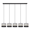 Suspension filaire HELEN 5xE27/15W/230V noir/gris/doré