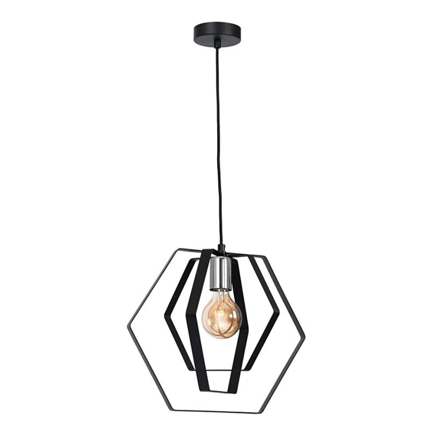 Suspension filaire HEXAGON 1xE27/60W/230V noir/chrome brillant