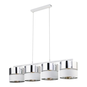 Suspension filaire HILTON 4xE27/15W/230V blanche/chrome